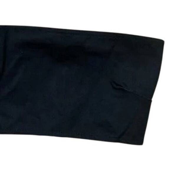 NWT WeWoreWhat Smocked Bandeau Top Sleeveless Zip Hook Eye‎ Back Closure M Black - Picture 3 of 16